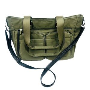 IHKWIP Cargo Catchall Tote Crossbody Strap Military Olive Green & Black Accents